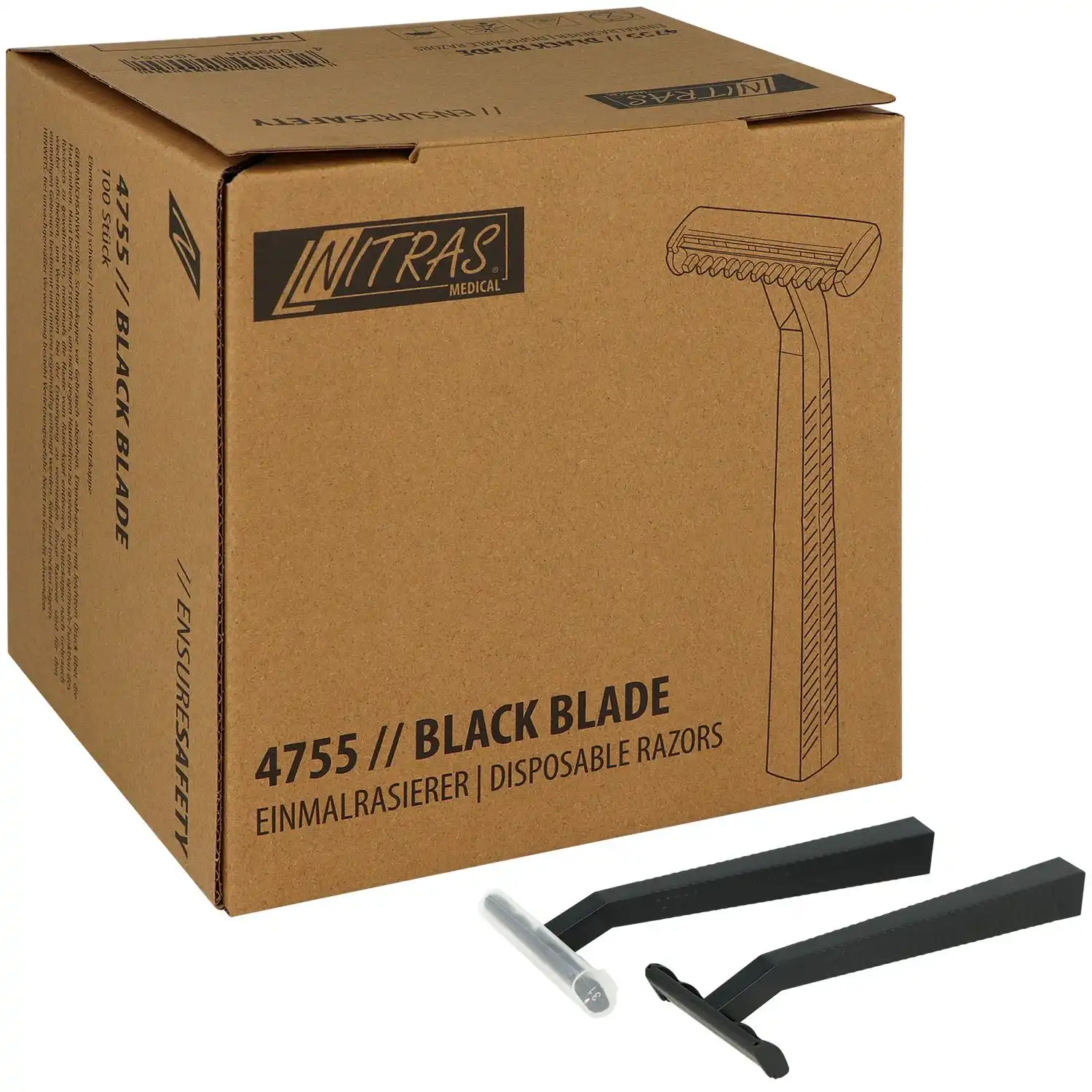 NITRAS  Einweg Rasierer Schwarz